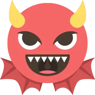 👿 cd88e96a duivel, demon, monster, cartoon, slecht, halloween, rood, hoorns telegram sticker