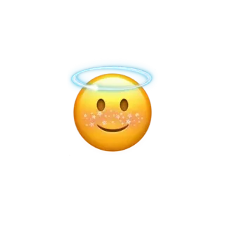 😇 60b8d606 อิโมจิ, นางฟ้า, รัศมี, ยิ้ม telegram sticker