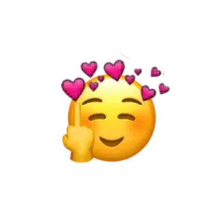 🖕 77207b11 อิโมจิ, นิ้วกลาง, หัวใจ, ท่าทาง, หยาบคาย telegram sticker