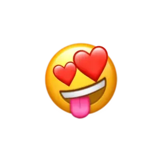 🤪 8eb6bcf4 อิโมจิ, ความรัก, ตาหัวใจ, มีความสุข, ลิ้น telegram sticker
