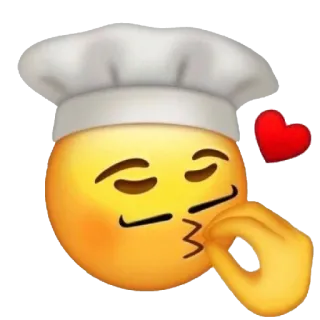 👩‍🍳 4396a481 요리사, 키스, 이모티콘, 하트, 요리, 사랑 telegram sticker