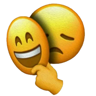 😞 7858e52a 이모지, 슬픈, 행복한, 마스크, 얼굴, 감정 telegram sticker