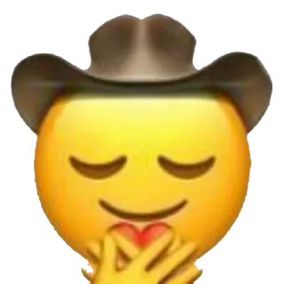 😌 b1fcf2d8 이모티콘, 카우보이, 모자, 사랑, 키스 telegram sticker