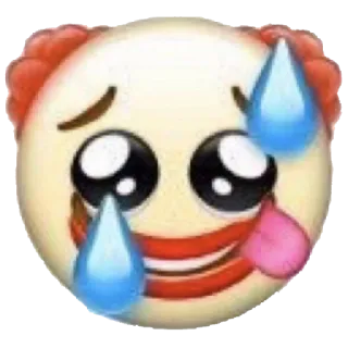 🤡 b5164923 이모티콘, 광대, 슬픔, 우는, 눈물, 메이크업 telegram sticker