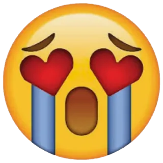 😍 e5da16d1 이모티콘, 하트, 울음, 눈물, 사랑 telegram sticker