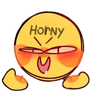 😡 42e66e4b Horny Emoji, Safado, Engraçado, Meme, Desenho animado, Expressão whatsapp sticker
