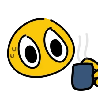 ☕️ cf871686 Emoji, Amarelo, Rosto, Bebendo, Café, Bebida whatsapp sticker