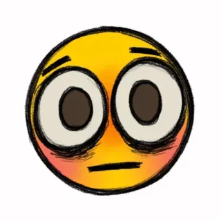 😳 2694d765 絵文字, 表情, 困った, 心配, デジタルアート telegram sticker