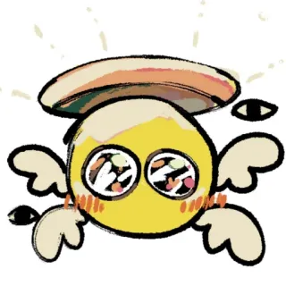 😇 46363f60 絵文字, 天使, かわいい, デジタルアート, 翼, 光輪 telegram sticker