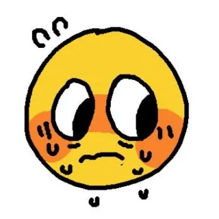 😰 6aeb88f9 絵文字, ステッカー, 可愛い, 黄色, 赤面 telegram sticker