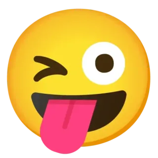 😜 1b5af641 Emoji, Berkedip, Lidah, Wajah, Kuning whatsapp sticker