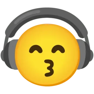 🎵 335a2d93 Emoji, Headphone, Ciuman, Musik, Stiker whatsapp sticker