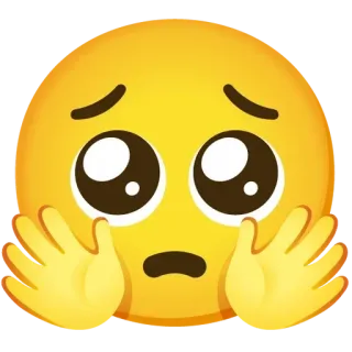 🤗 e6704701 Emoji, Memohon, Sedih, Mengemis, Imut, Kuning, Ekspresi whatsapp sticker