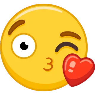 😘 84d0bb9c Emoji, Cium, Hati, Cinta, Romansa, Kasih sayang, Genit, Kedipan mata telegram sticker