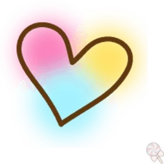 🍥 c44219ba ハート, 愛, ピンク, 黄色, 青, パステル, 可愛い, ステッカー whatsapp sticker