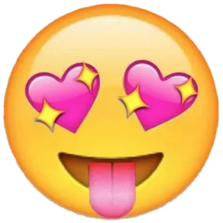 ✨ 37e514f4 Эмодзи, Любовь, Глаза-сердечки, Язык, Восторженный telegram sticker