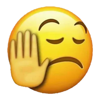 ✨ 935dbc5c эмодзи, лицо, стоп, рука, желтый, грустный telegram sticker