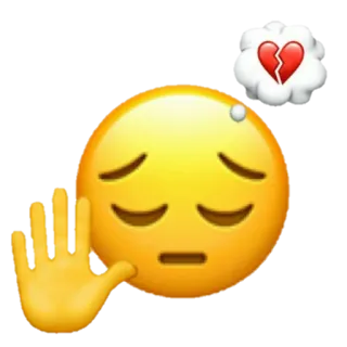 ✨ a87de43a грустный, эмодзи, разбитоесердце, желтый, грусть, рука telegram sticker