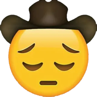 ✨ f1464b0c Эмодзи, Грустный, Ковбой, Шляпа telegram sticker