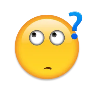 😬 02e2c1b9 Emoji, Pertanyaan, Bingung, Berpikir, Ekspresi, Kuning telegram sticker