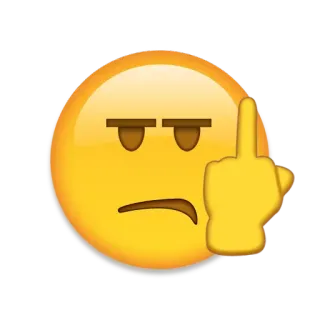 🖕 72a4e36f Emoji, Jari tengah, Ofensif, Gestur, Kuning, Suasana hati telegram sticker