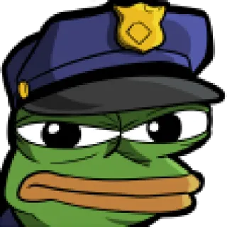 👮‍♀ a020fde3 Pepe the Frog pepe, rana, polizia, poliziotto, meme, cartone animato telegram sticker