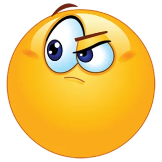 😒 f25b7729 Emoji, Ausdruck, Gelb, Gesicht, Genervt telegram sticker