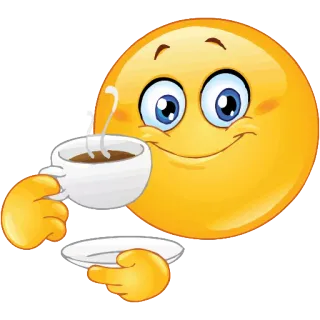 ☕ 53419388 表情符号, 咖啡, 茶, 饮料, 杯子, 笑脸 telegram sticker