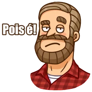 😐 8636b96d Pois é! 男人, 胡子, 卡通, 贴纸, 表情 telegram sticker