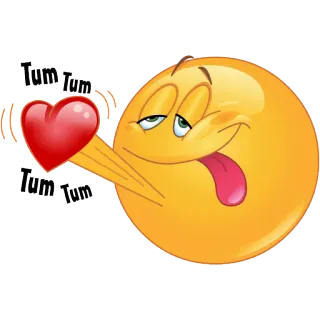 😍 f53223d6 Tum Tum Tum 表情符号, 爱心, 爱, 舌头, 幽默 telegram sticker