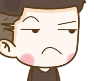 😒 0f52ff95 Cartoon, Wütend, Verärgert, Gesichtsausdruck, Unzufrieden, Genervt telegram sticker