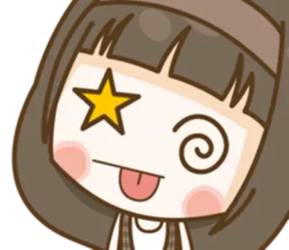 🤣 2887ec74 Cartoon, Mädchen, Zwinkern, Stern, Zunge, Benommen, Animation, Sticker telegram sticker