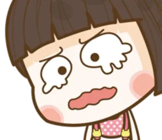 😾 a8ae8654 Cartoon, Mädchen, schockiert, verärgert, niedlich telegram sticker