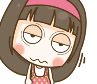 🙄 fb538eb2 Cartoon, Mädchen, verschlafen, müde, süß, gelangweilt telegram sticker