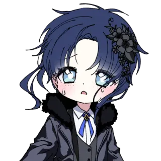 🔮 9a1e4b5e anime, cute, worried, chibi, cartoon telegram sticker