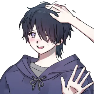 🔮 eb7c61d5 anime, manga, character, cartoon, friendly, head pat telegram sticker