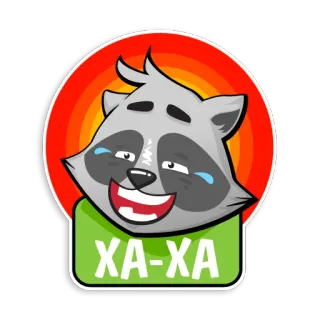 🤣 8d348bca ХА-ХА アライグマ, 笑い, 漫画, 動物, 可愛い, 面白い whatsapp sticker
