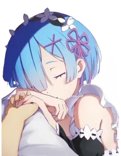 😴 84adbe92 Rem Anime, Maid, Bonito, Kawaii, Re Zero whatsapp sticker