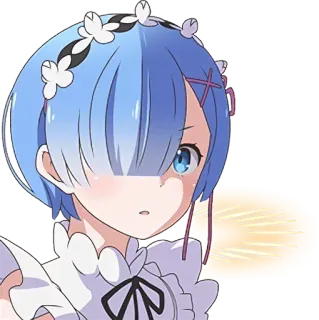 😯 87ebaca1 Rem Re:Zero Anime, Rem, Re Zero, Adesivo, fofo whatsapp sticker