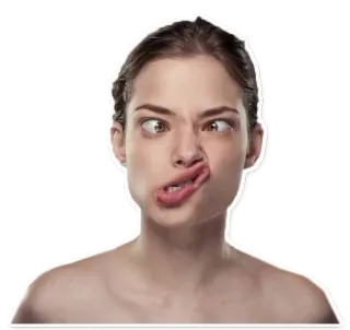 😜 4089d5c3 woman, face, funny, silly, expression telegram sticker