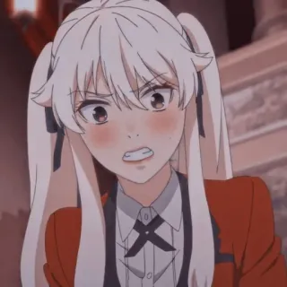 🍋 ece982f0 Mary Saotome Kakegurui Anime, Fille, Mary Saotome, Kakegurui, En colère, Rougir, Sérieux telegram sticker