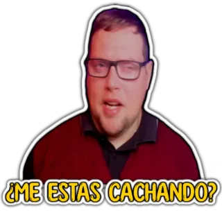 🤨 07103786 ¿ME ESTAS CACHANDO? 男性, 顔, 表情, メガネ, ステッカー, カジュアル telegram sticker