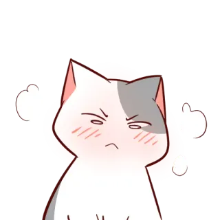 ☺️ 138042f0 gato, enojado, anime, dibujos animados, frustrado, lindo whatsapp sticker