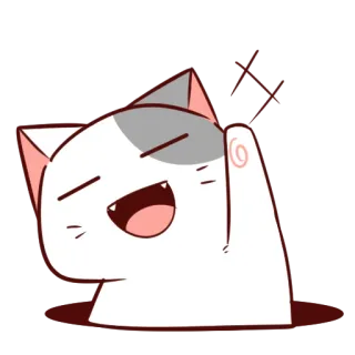 👋 5168f4fc gato, sticker, dibujo animado, divertido, animal whatsapp sticker