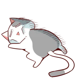 😣 6eb95e4e gato, dibujo animado, animal, lindo, pegatina whatsapp sticker