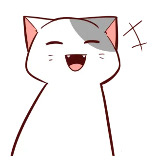 😆 79484daf gato, animal, lindo, dibujo animado, kawaii, feliz whatsapp sticker