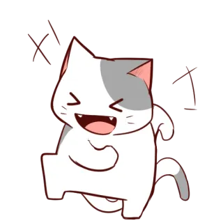 🕺 aa860738 gato, lindo, feliz, dibujo animado, animal, kawaii whatsapp sticker