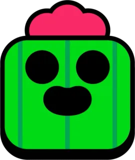 🙂 8a23da34 Spike Brawl Stars video game, mobile game, cartoon, Brawl Stars, Spike, cactus, character telegram sticker