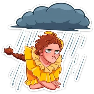 ☔ 47db7232 悲伤, 雨, 云, 难过, 卡通, 天气 telegram sticker