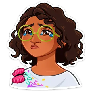 😥 65a02d02 Mirabel Madrigal Encanto 米拉贝尔, 魔法满屋, 哭, 悲伤, 卡通 telegram sticker